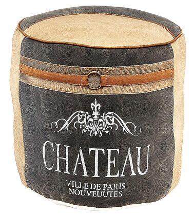 Круглий пуф/табурет Kobolo - Chateau - з полотна - з аплікаціями