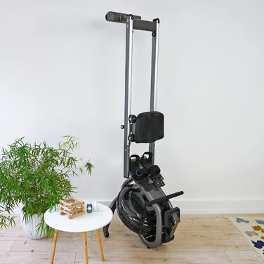 Водний гребний тренажер Skandika Nemo IV Водний гребний тренажер студійної якості для домашнього використання, сертифікований TV Sd, Kinomap, тримач для планшета, стійкий Водостійкий гребний тренажер, чорний