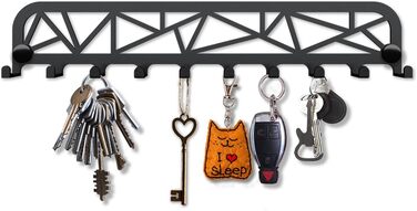 Ключниця сучасна, ключниця настінна, вішалка для ключів з 10 гачками, гачок для ключів, ключниця чорна, ключниця настінна, настінн