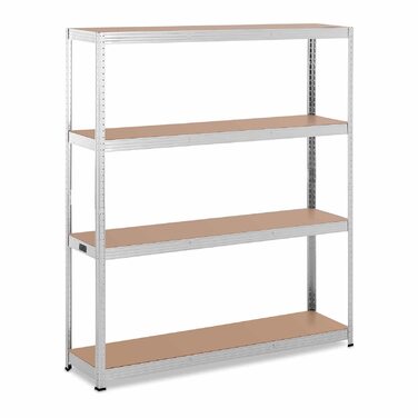 Міцний стелаж 160 x 40 x 180 см для 4 полиць по 150 кг Сірий металевий стелаж Підвальна полиця, 34