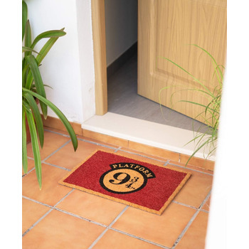Килимок для дверей Grupo Erik Coconut з гербом Хогвартса та брухту 40x60 см - Забавний килимок для дверей - Килимок для дверей в приміщенні, фанатський предмет Гаррі Поттера, ягода