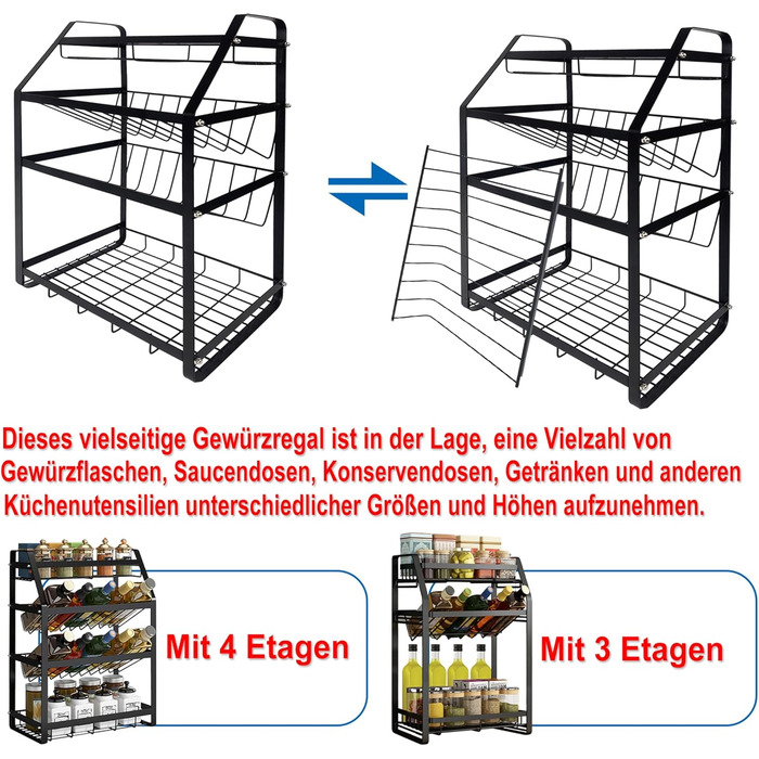Рівнева підставка для спецій з нержавіючої сталі, органайзер, система зберігання спецій, кухонний тримач для спецій, нахил 45, кухонна полиця для пляшечок зі спеціями, банок, пляшечок з олією, 53x35x20 см, тип A, 4-