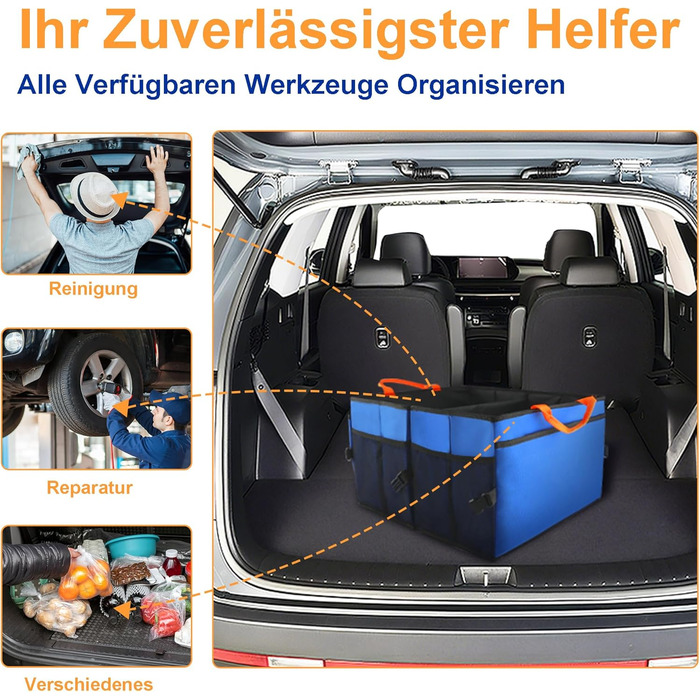 Преміум сумка для багажника авто, практичний органайзер з міцного оксфорду 600D, водонепроникна, з антиковзким покриттям та ручками. Компактна сумка-бокс для автомобіля, кемпінгу та зберігання речей (36л)