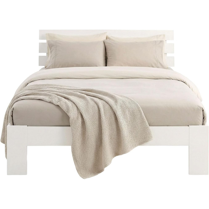 Дерев&39яне ліжко Homestyle4u 120x200 Білий каркас ліжка з масиву сосни з рейковою основою, сучасний футон для спальні Артикул 1892 120 x 200 см Білий