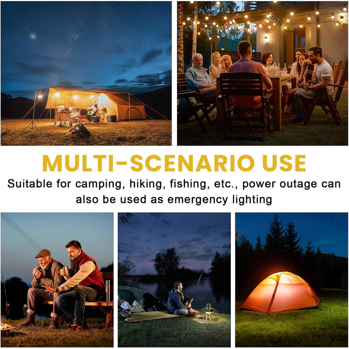 Набір із 4 акумуляторних кемпінгових ліхтарів, ліхтарі для наметів, 3 режими освітлення, акумуляторні лампочки з батареєю, зарядка через USB, міні-світлодіодні кемпінгові ліхтарі, регульована яскравість, зовнішні кемпінгові ліхтарі