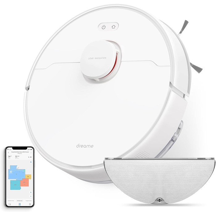 Робот-пилосос з функцією миття підлоги, робот-пилосос 4000 Па, навігація LDS, час роботи 150 хв, карти для декількох поверхів, іде