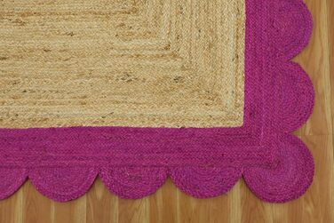 Великий килим кілім 30,5 х 38,1 см, хвилястий килим, бежево-рожевий, тканий джутовий килим, для приміщень і вулиць, плоске плетінн