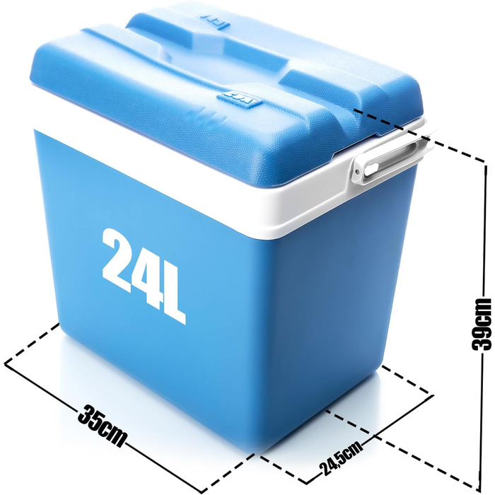 Холодильник BigDean на 24 літри - Холодильник без електрики, зберігає прохолоду до 11 годин - виготовлений з пластику - Міцний холодильник