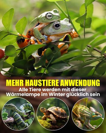 Лампа для тераріуму BrightArk Turtle Heat Lamp 50W UVA/UVB Reptilium Heater Lamp with Regulated Clip Cover E27 Pattern Cover for Cherry Spider, Jastrits, Amphibias (2 лампочки в комплекті)