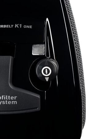 Пилосос SEBO AIRBELT K1 ONE з унікальним захистом меблів, двигун 890 Вт, комбінована насадка для підлоги, чорний, 42x30x24 см
