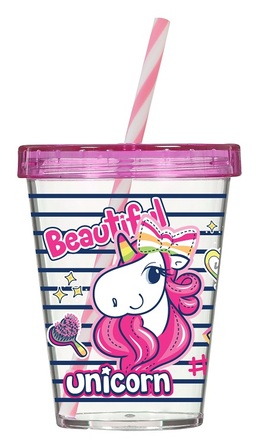 Склянка з трубочкою Herevin Unicorn 0.45 л (161441-003) (6917940)