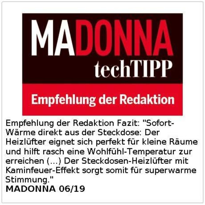 Камінний обігрівач Sichler Household Appliances Підключається до мережі вентилятор з ефектом каміна та пультом дистанційного керування, 500 Вт (керамічний вентилятор, підключається до мережі)