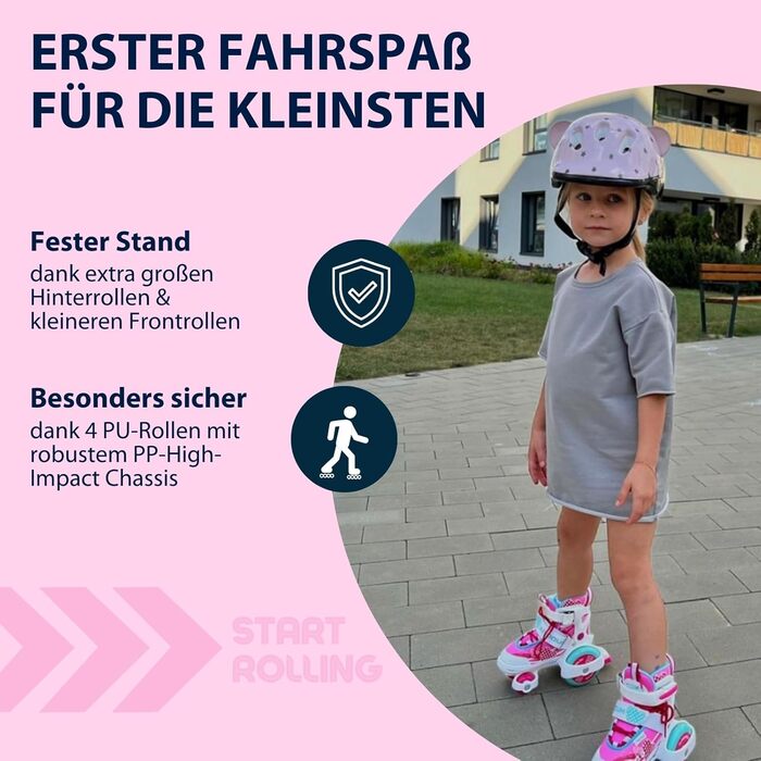 Роликові ковзани My First Quad в різних розмірах та кольорах розміри та кольори - високоякісні роликові ковзани для дітей до 20 кг