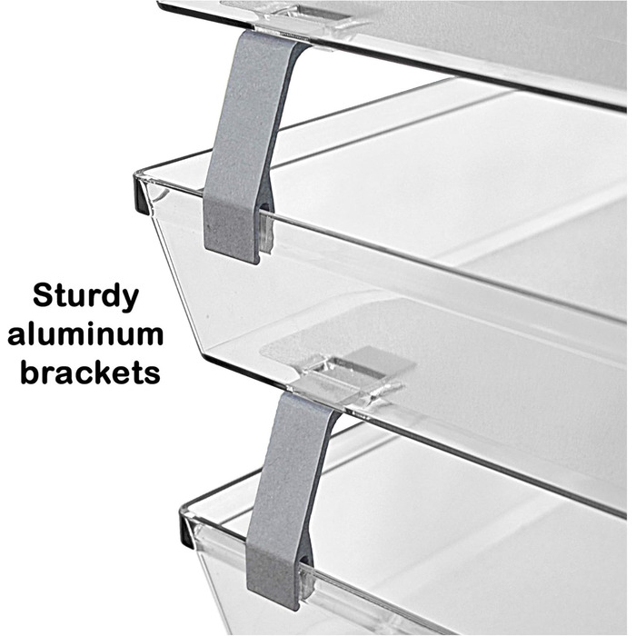Яруси з переднім завантаженням лотка для листів, лоток для листів/A4, настільний органайзер для файлів, пластик (кришталевий колір), 3