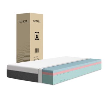 Матрац EGO Home 140x200 см Висота 18 см, середньої жорсткості Ергономічний 7-зонний високоякісний матрац з холодної піни для комфорту та підтримки спини Клімат-регулятор з чохлом, який можна прати Сертифікований Oeko-Tex H3 середньої жорсткості 18 сантиме