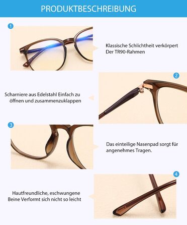 Окуляри Firmoo Blue Light Filter Glasses Чоловіки Жінки Окуляри великого розміру UV Blue Filter Glasses for Screens TR90 0.0x Brown