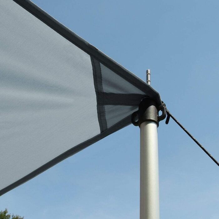 Брезент для будинку на колесах 260 x 240 Тіньове вітрило з пілоном для кемпінгу, автобуса, автомобіля, УФ-50 Захист, водонепроникн