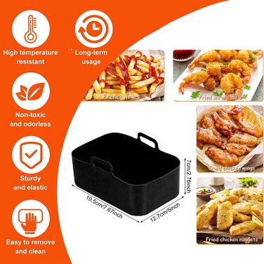 Силіконова форма для двозонної фритюрниці Ninja Foodi Max AF400EU AF300EU, багаторазова 2 шт. силіконовий килимок для випічки Аксесуари для фритюрниці замість паперу для випічки у фритюрниці, 2 шт.