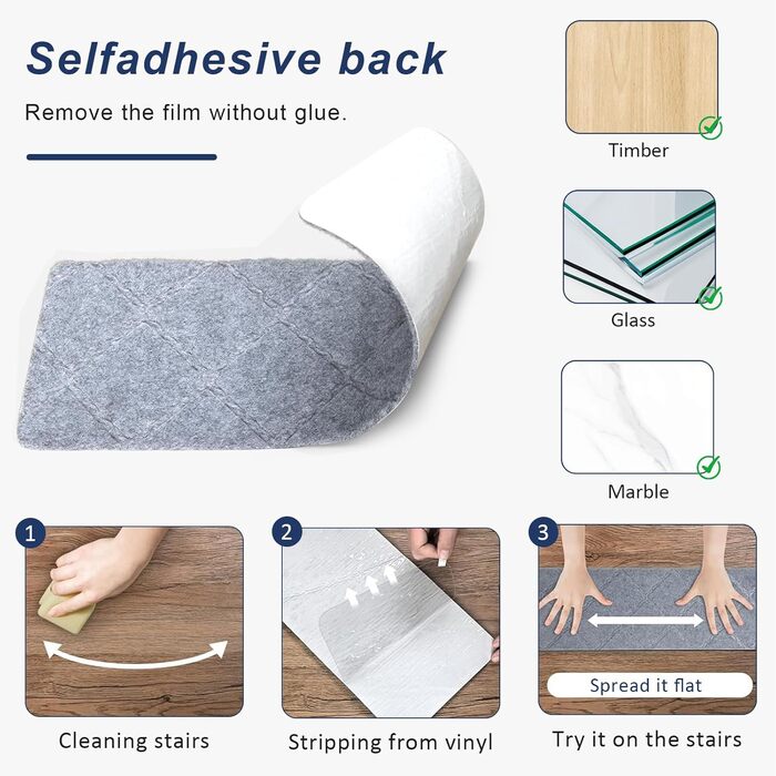 Килимки для сходів 55x19 см, самоклеючі протиковзкі килимки для сходів для використання в приміщенні, багаторазові, можна різати для дерев&39яних сходів, ідеально підходять для дітей, людей похилого віку, домашніх тварин (світло-сірі, 55x19 см), 15 шт.