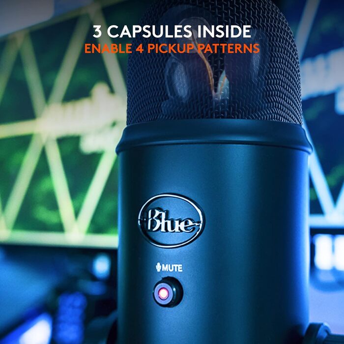 Мікрофон Blue Yeti для запису, стрімінгу та геймінгу та дротова ігрова миша Razer DeathAdder Essential (2021)