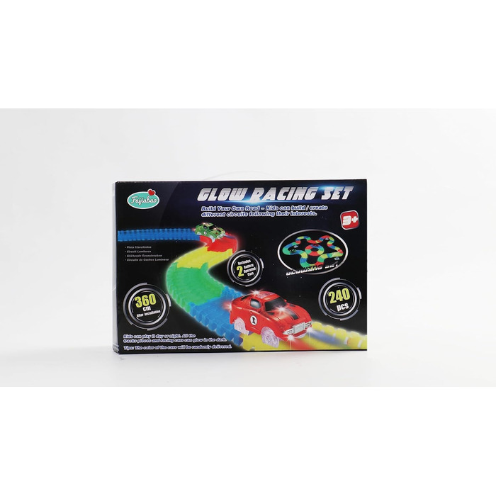 Іграшка Fajiabao Car Racing Track для 3-річних хлопчиків - 240 деталей Гнучка гоночна траса з 2 світловими автомобілями Іграшкова
