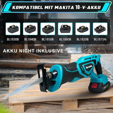 Професійна акумуляторна пила, акумуляторна пила, сумісна з акумулятором Makita 18 В, ідеально підходить для пиляння деревини/сталі