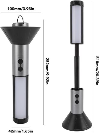 Телескопічний кемпінговий ліхтар Taidda, акумуляторний, 3000 мАг, багатофункціональний портативний ліхтарик з регульованим на 270 градусів лезом лампи та знімним абажуром, для кемпінгу