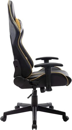 Ігрове крісло, офісне крісло, ігрове крісло, письмове крісло, обертове крісло, чорно-золота штучна шкіра