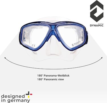 Набір для підводного плавання La Gomera Pro для дорослих - Розроблено в Німеччині Професійний 2-елементний набір для дайвінгу (маска для підводного плавання з двома лінзами, окуляри для підводного плавання, суха трубка та сумка) із захисними лінзами синьо