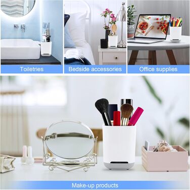 Тримач для зубних щіток, чашка для зубних щіток, знімний пластиковий тримач для зубних щіток, тримач для зубних щіток, тримач для електричних зубних щіток для ванної кімнати зі зливним отвором, 2 відділення для зубних щіток 1 слот для зберігання