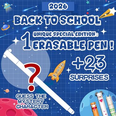 Набір гелевих ручок, що стираються - різдвяні гелеві ручки для ручок, що стираються, з термочутливим чорнилом, що стирається, різні кольори чорнила, 0,7 мм (24 ручки, що стираються, у сліпому полі)