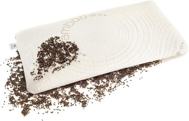 Гречана подушка, подушка для шиї, гречана подушка для голови від болю в шиї, подушка для сну на боці з бамбуковими наволочками, подушка для підтримки шиї з гречаної лушпиння, ортопедична подушка (40x80 см)