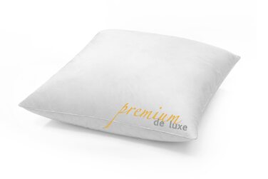 Пухова подушка преміум-класу de Luxe 80x80 см - Виготовлено в Німеччині, пухова подушка зі 100 бавовни - 3-камерна пухова подушка для алергіків 1 упаковка