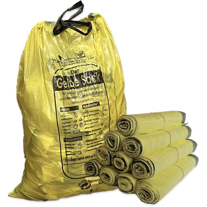 Жовтих пакетів для переробки та відходів, 90 л, 130