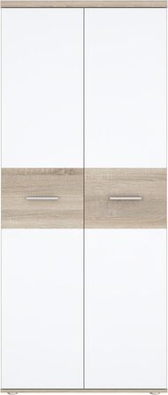 Гардероб Forte WINNIE 80, сучасна шафа, дитяча шафа, спальня, скандинавський стиль, 2-дверна, декор дуба сонома/білий, 80 см завширшки x 189 см заввишки x 53 см завглибшки