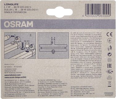 Для індивідуального перемикання люмінесцентних ламп, 2 шт., сірий, 111 Longlife