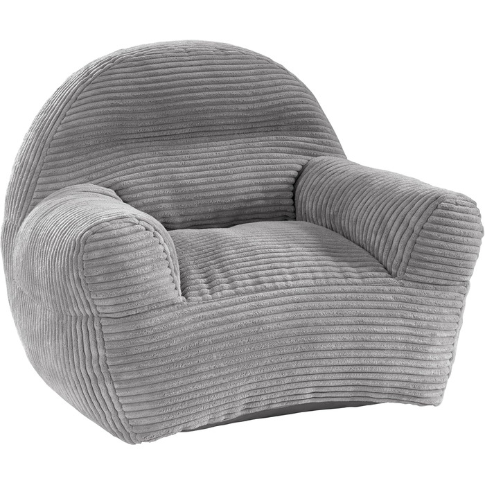 Дитяче крісло Traumnacht Ella зі знімним чохлом з високоякісної вельветової тканини, можна прати, 60 x 50 x 55 см, сірого кольору, виготовлено за німецькими стандартами якості. Крісло для малюків