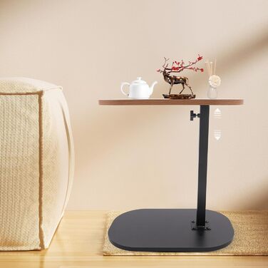 Мобільний письмовий стіл типу C з регульованою висотою 45-80 см, дерев&39яні бічні столики з колесами, C-подібний стіл для ноутбука, журнальний столик, невеликий журнальний столик для вітальні, дивана (дерево)