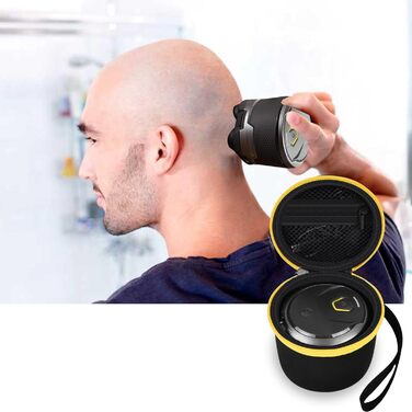 Жорсткий чохол, сумісний з бритвами Microtouch Titan для лисих чоловіків, коробка для зберігання електробритви з сітчастою кишенею, чорний, чохол для бритви