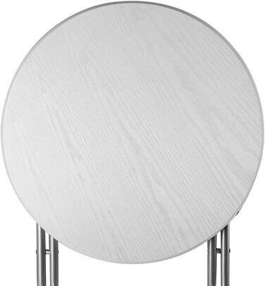 Комплект розкладних столів Casaria з 2 шт., висота 110 см, діаметр 60 см, бічний столик, розкладний стіл, барний стіл, коктейльний столик, дерев&39яний стіл для вечірок, круглий високий стіл, садовий стіл, білий, імітація дерева