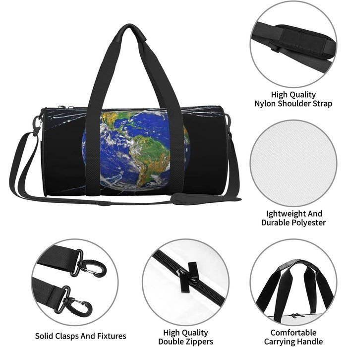 Велика спортивна сумка-дафл для подорожей Runde, міцна та з великим об'ємом, чорного кольору, універсальний розмір