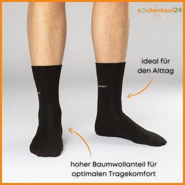 Пар комфортних шкарпеток без гумки та безшовних, чоловічі та жіночі, бавовна, комфортна манжета, розмір 43-46, 10 шт. чорного кольору, 10