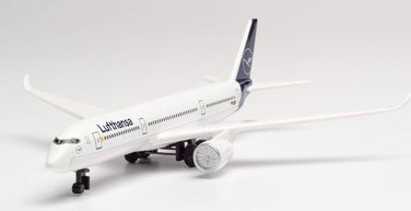 Одномісний літак Herpa Aviation Lufthansa Airbus A350, мала масштабна модель літака, іграшкова мініатюрна модель з пластику та металу - для дітей віком від 3 років