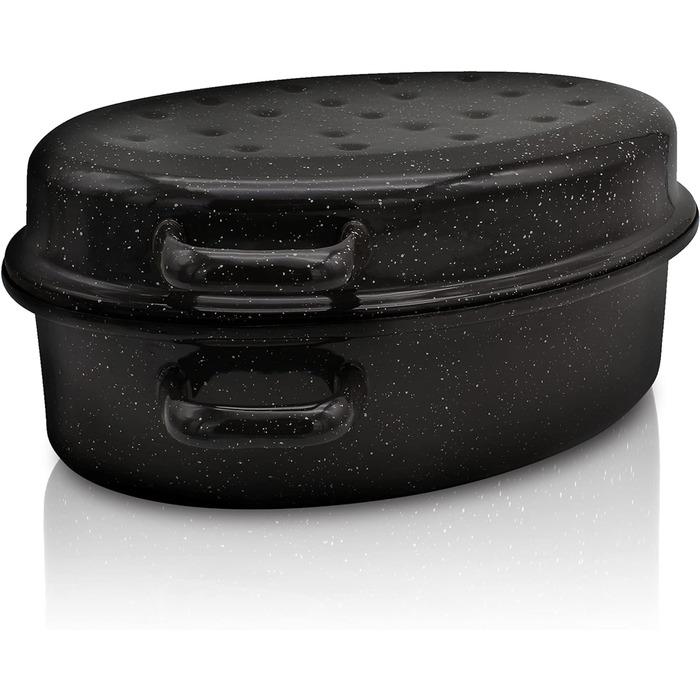 Емальована сковорода Krger з крапельною кришкою - високоякісна сковорода - підходить для всіх типів плит - чудово підходить для пе