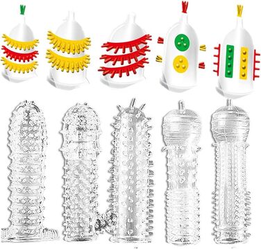 Надзвичайно чутливий презерватив Spike для дорослого сексу, стимуляція точки G (набір з 10 різних дизайнів) (C)