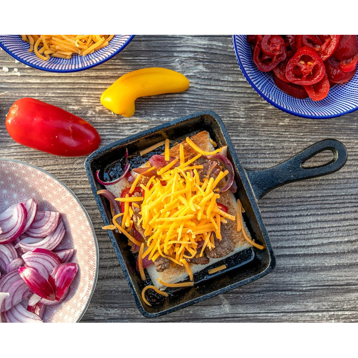 Чавунні сковороди для раклету BBQ-Toro (6 шт. ) 12,5 х 18 см вже згоріли - попередньо приправлені Змінні сковороди для раклету, сковороди для сервіровки, аксесуари для гриля, чавунні сковороди, сковороди-гриль