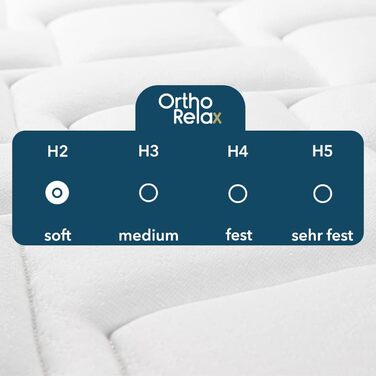 Матрац 90x200 см, висота 23 см, рівень жорсткості H2, 100-денний пробний період, 5-зонний спеціальний комфортний пінопластовий матрац, технологія повітряних каналів та клімат-смуга для покращеної повітропроникності, Oeko-Tex 100 90 x 200 см H2