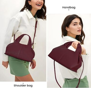 Сумка JQWYGB Cloud Pouch, сумка для пельменів, клатч, сумка, жіноча сумка-тоут, сумка через плече, ретро-сумка через плече зі знімним ремінцем, бордовий