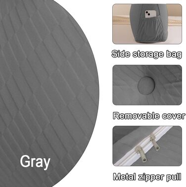 Трикутна клиноподібна подушка зі згортається подушкою, знімним чохлом, подушка для кушетки/двоярусного ліжка, подушка для підтримки положення спинки для відпочинку, читання та розслаблення (сіра, 60*20*50 см) сіра 60*20*50 см