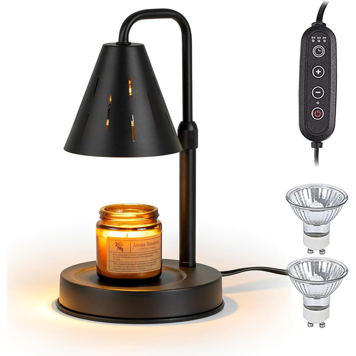 Лампа для підігріву свічок Romadedi Candle Warmer з таймером на 2/4/8 годин, ароматичною лампою з регулюванням яскравості, електричною для ароматичних свічок, лампою для нагріву свічок для прикраси, вітальні, спальні, різдвяних подарунків